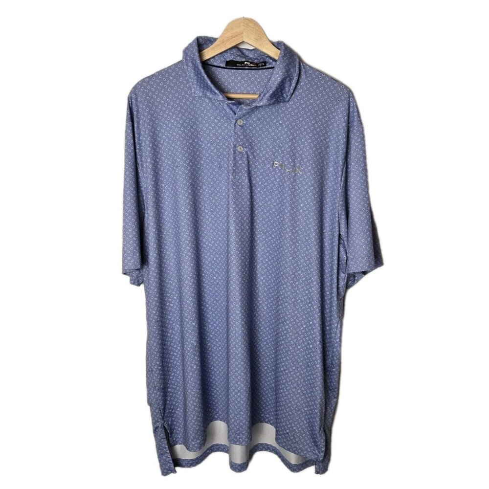 RLX Ralph Lauren Polo‎ Shirt Mens XL Blue Paisley Golf Active Performance Preppy